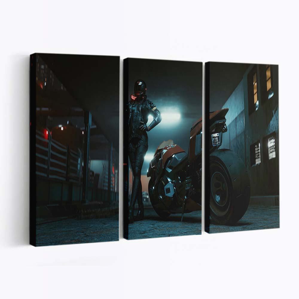 cyberpunk 2077 scifi biker girl yu